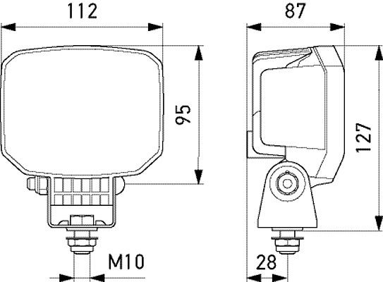 HELLA LED-Arbeitsscheinwerfer, Power Beam S, 12/24V, 1850lm, Anbau, schwenkbarer Montagebügel/hängend/stehend, weitreichende Ausleuchtung, 1GA 996 588-211