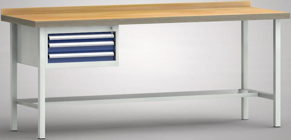 KLW Standard-Werkbank - 2000 x 700 x 840 mm L x T x H, links 50EA/2x75EA, WS102N-2000M40-E7022