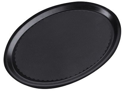 Contacto Tablett, oval 29 cm, schwarz rutschfest, 5351/901