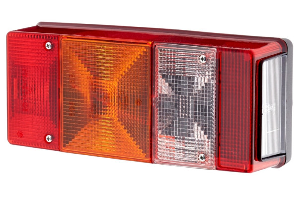 HELLA Heckleuchte, Glühlampe, 12V, Anbau, Lichtscheibenfarbe: rot/gelb, Stecker: Flachstecker, rechts, 2VD 007 547-181