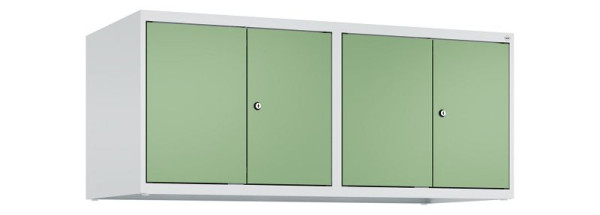 C+P Schrankaufsatz Classic PLUS, C Aufsatzschrank Classic PLUS, 4 Abteile, 500x1200x500mm, 7035/6011, Zylinderschlösser, 080092-40 S10021