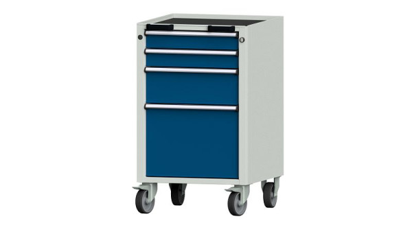ANKE Werkbänke Rollcontainer, Modell 72 V, 570 x 615 x 930 mm, RAL 7035/5010, Wanne, 450.254