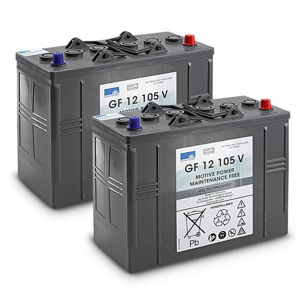 Kärcher Batteriesatz Gel 2x 12V/105Ah, Gewicht mit Zubehör: 74,4 kg, 2.815-100.0