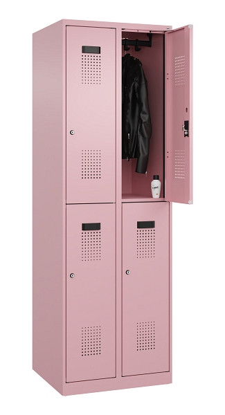 C+P Doppelstöckiger Spind Evolo PLUS, 4 Fächer, 1850x600x500mm, 3015/3015, Zylinderschloss, 049300-20 S10051