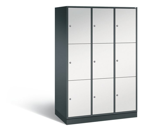 C+P XL-Schließfachschrank Intro, 9 Fächer, H1950B1220T590 mm, Anthrazit/Grau, 8370-303 S10124