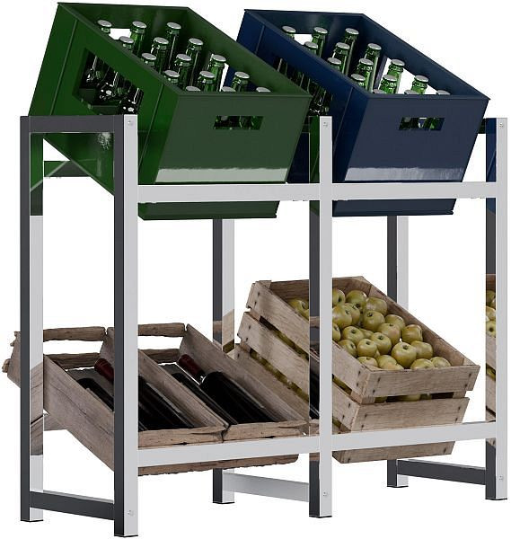 CLP 4er Getränkekistenständer Stack, chrom, 319433