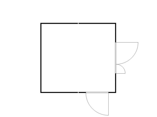 FLADAFI Materialcontainer-Kombination, IC Pro 1440, isoliert, Holzfußboden, Doppelflügeltür (asymmetrisch) auf der 4 m Seite und Einflügeltür, F2222400710