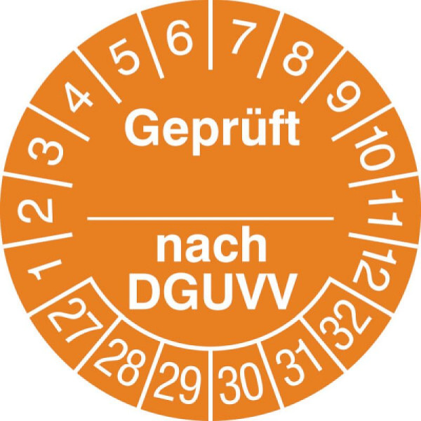 Stein HGS Prüfplaketten mit Jahresfarbe (6 Jahre), orange, 2027-2032, 31.c2120-27