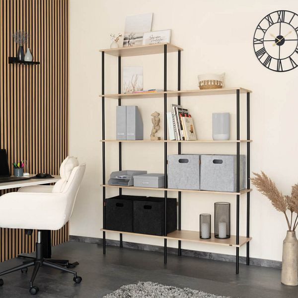 HOME DELUXE Regal INDU Light Oak, (L x B x H): 140 x 35 x 196 cm, 59041