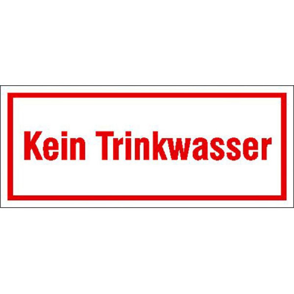 Stein HGS Hinweisschild zur Betriebskennzeichnung, Kein Trinkwasser, 120x50mm/Folie,selbstklebend, 21.5385