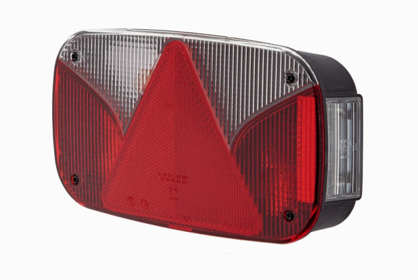 HELLA Heckleuchte - Glühlampe - 12V - Anbau/geschraubt - Lichtscheibenfarbe: weiß/rot - Stecker: Rundstecker - links, 2VB 998 232-131