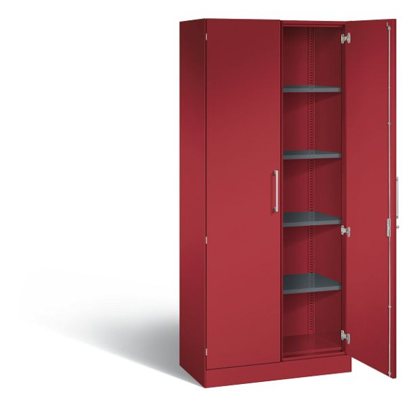 C+P Flügeltürenschrank Asisto, H1980xB800xT435mm, Farbe: Rubinrot, Bügelgriff, 5 OH, 141003-000 S10053