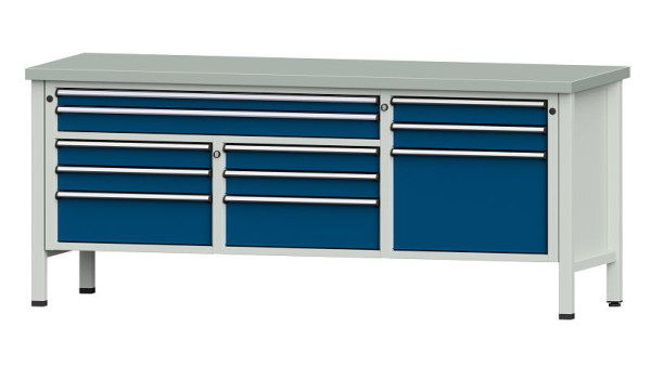 ANKE Werkbänke Kastenwerkbank, Modell 283 V, 2000 x 700 x 840 mm, RAL 7035/5010, ZBP 40 mm, 304.560
