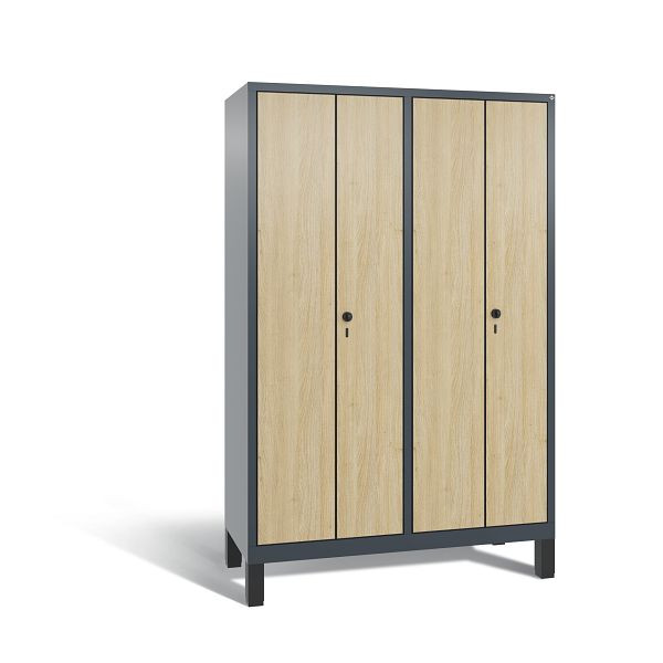 C+P Spind Evolo, 4 Abteile, H1850xB1190xT500 mm, Anthrazit/MDF Eiche, 48012-40 S10341