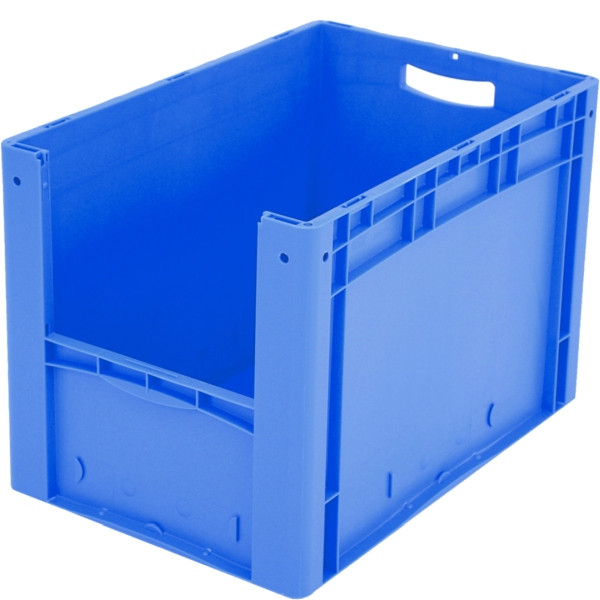 BITO Eurostapelbehälter XL Set /XL 64424 600x400x420 blau, Etikett Entnahmeöffnung stirnseitig, C0290-0046
