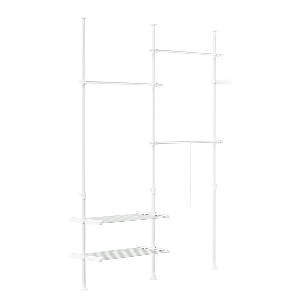 SoBuy Garderobenständer Weiß 62x75x200 cm, Funktional, FRG34-II-W