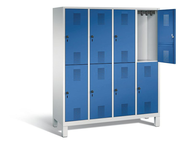 C+P Spind doppelstöckig Evolo, H1850xB1590xT500mm, Farbe: Lichtgrau / Enzianblau, 48310-42 S10042