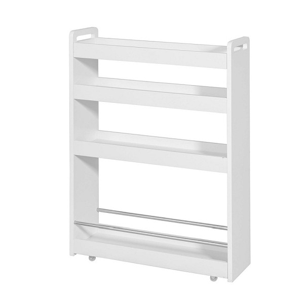 SoBuy Küchenwagen mit 4 Regalböden Weiß 60x18x82 cm, Funktional, NSR01-W