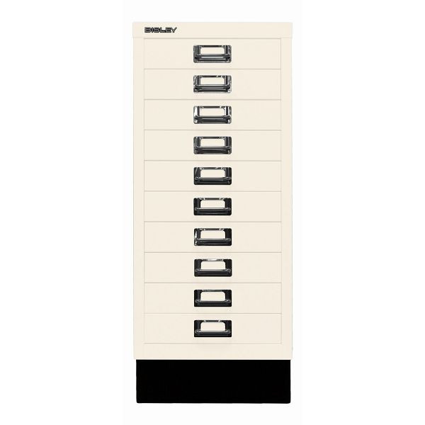 Bisley MultiDrawer™, Inkl. Sockel, DIN A4, 10 Schubladen, 625 reinweiß, L2910S625