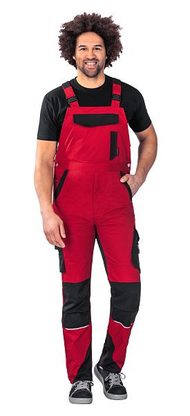 Planam Norit Herren Latzhose, rot/schwarz, Größe 44, 6527044