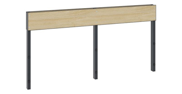 C+P Rückenlehne 1-seitig, Feuchtraum, H796xB1500 mm, Schwarzgrau/HPL Eiche, 8061-732 S10011