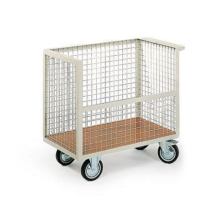 Protaurus Rotauro Drahtkastenwagen, 1 Längswand halboffen, 1050x700x800mm, 200mm Elastik-Räder, 12-1211-R13