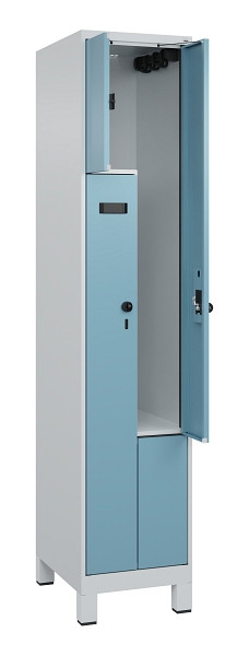 C+P Z-Spind Evolo PLUS, Füße, 2 Fächer, 1950x400x500mm, 7035/0010, Drehriegel, 049013-122 S10004