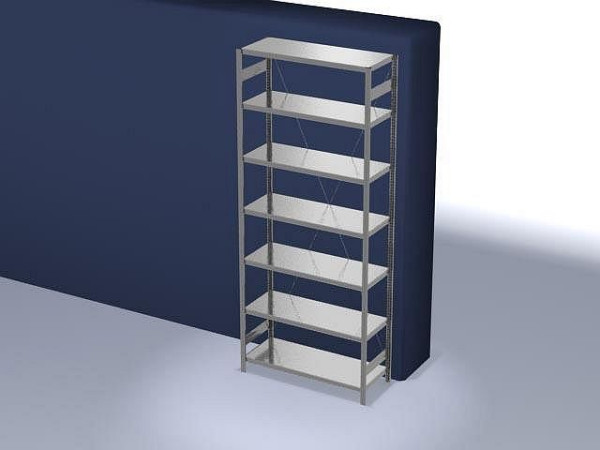 hofe Fachboden-Grundregal, 3000x500x1300 mm, 7 Fachebenen, verzinkt, 230 kg Fachlast, 1700 kg Feldlast, einseitige Bedienung, HZG30513XM