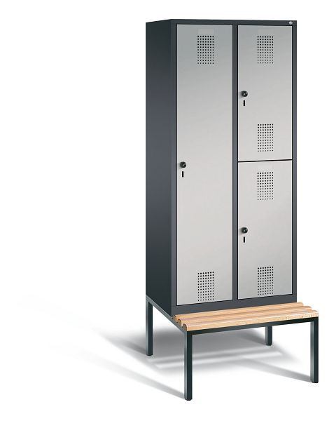 C+P Kombi-Spind Evolo, H2090xB810xT815mm, Farbe: Schwarzgrau / Weißaluminium, 48650-22 S10012