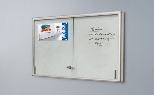 BST Schiebetür-Schaukasten, Innen, Stahlemaille weiss, 1970x50x970mm, 27xDIN A4, MEDIA-ST27-EM