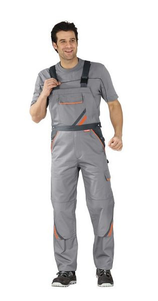 Planam Visline Latzhose, zink/orange/schiefer, Größe 56, 2430056