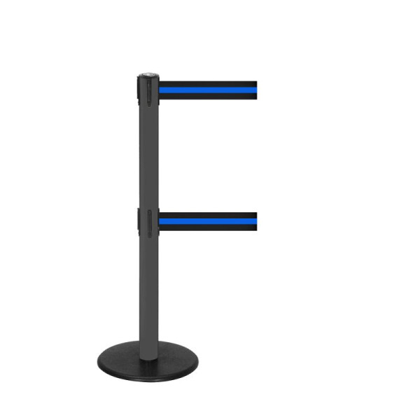 Stein HGS Personenleitsystem -P-Line Duo-, anthrazit, schwarz/blau/schwarz waagerecht (gestreift), mit Gurtendstück (Standard), Gurtlänge: 2 x 2,3 m, 36399-1002