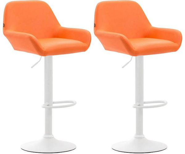 CLP Barhocker Braga Kunstleder weiß, orange, VE: 2 Stück, 316084