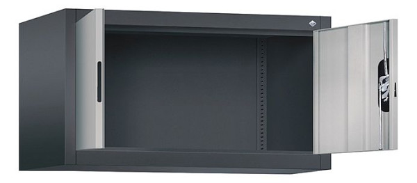 C+P Aufsatzschrank Acurado, H500xB930xT500mm, Farbe: Schwarzgrau / Weißaluminium, Muldengriff, 9284-000 S10189