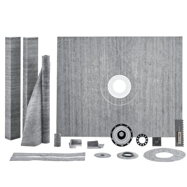 VEVOR Duschkanten-Set, 1219 x 1524 mm mit PVC-Mittelflansch, wasserdichter Membran, Edelstahlrost und Fugendichtung, Badezimmer, PVCLYTJHSPVCXWUQDV0