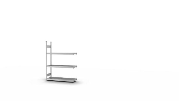 hofe Großfach-Anbauregal, 2000x400x1500 mm, 3 Fachebenen, verzinkt, 350 kg Fachlast, 1200 kg Feldlast, zweiseitige Bedienung, GZA20415B