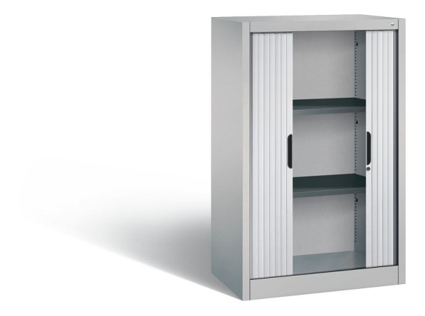 C+P Sideboard mit Rollladen Omnispace, H1230xB800xT420mm, Farbe: Weißaluminium, Griffmulde, 3 OH, 3231-00 S10030