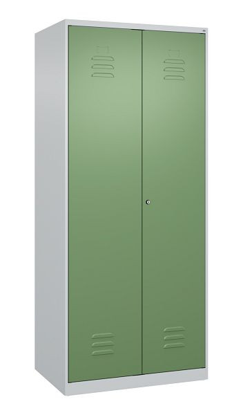 C+P Mehrzweckschrank Classic PLUS, C Wäsche-/Garderobenspind Classic PLUS, 2 Abteile, 1850x800x500mm, 7035/6011, Zylinderschloss, 080600-22 S10019
