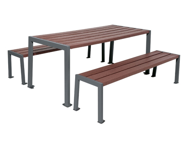 Procity Sitzgruppe Silaos®, Stahl Und Recycling-Kunstsoff, (Tisch), Procity Grau, 209652.GPRO
