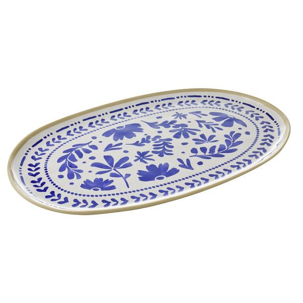 APS GN 1/1 Tablett FLORYN - Melamin, 53 x 32,5 cm, Dekor blau/weiß, beige, GN System, spülmaschinengeeignet, 85440