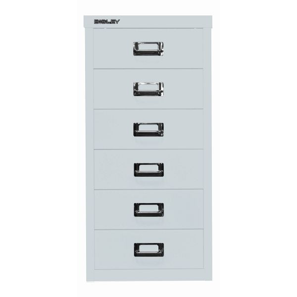 Bisley MultiDrawer™ DIN A4, 6 Schubladen, 145 lichtgrau antibakteriell, L296145