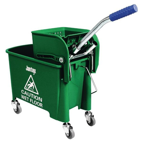 Jantex Moppeimer mit Mopppresse grün 20L, mit Fahrgestell, GK689