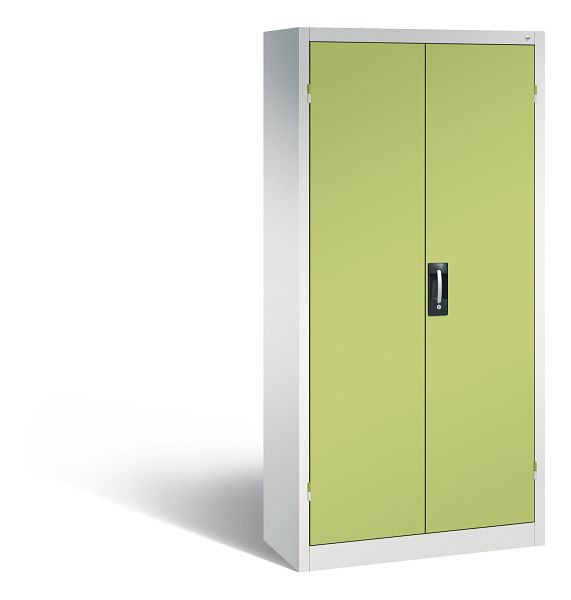 C+P Büro-Drehtürenschrank Acurado, H1950xB930xT400 mm, Lichtgrau/Viridingrün, 9260-6005 S10011