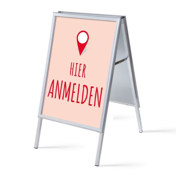 Showdown Displays Kundenstopper A1 Komplettset Hier Anmelden Rot Deutsch, ZPA1G32MEI261