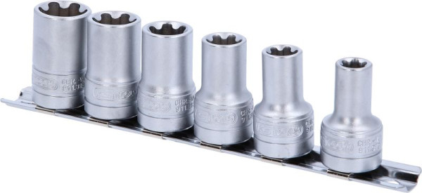 KS Tools 3/8" Torx-E-Plus Stecknuss-Satz, 6-tlg, EPL10-EPL20, 911.3130