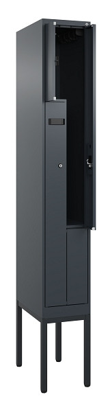 C+P Z-Spind Evolo PLUS, Gestell, 2 Fächer, 2120x300x500mm, 7016/7016, Zylinderschloss, 0490337-102 S10043