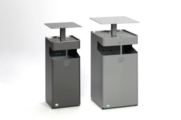 VAR Ascher/Abfallsammler mit Dach B 45, silber, 21275, 4030695212750