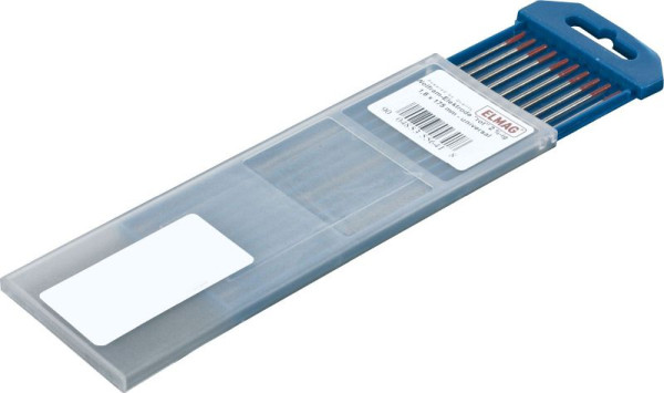 ELMAG Wolfram-Elektrode Type 'E-WT 20', 'rot', 2,0 x 175 mm - Universal, W 98% + 2 % ThO 2, 10 Stück, 59604