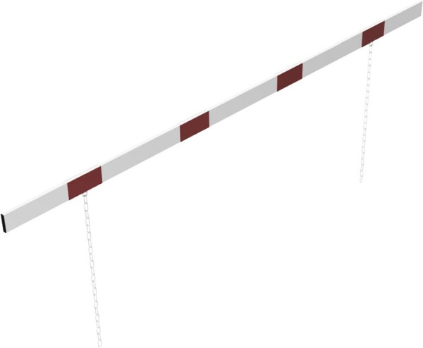 Schake Barriere Aluminiumprofil weiß beschichtet / rot reflektierend, beidseitig reflektierend, Querrohrlänge: 3000 mm, 4217_30B