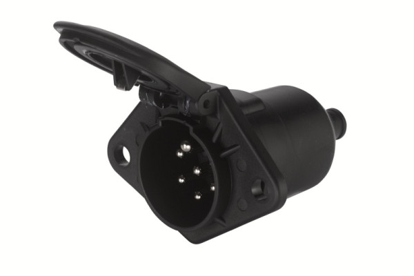 HELLA Steckdose, 24V, 7-polig, Stecker: Flachstecker, Länge: 108mm, Kunststoff, schwarz, DIN/ISO: 1185 N-Typ, 8JB 008 085-041